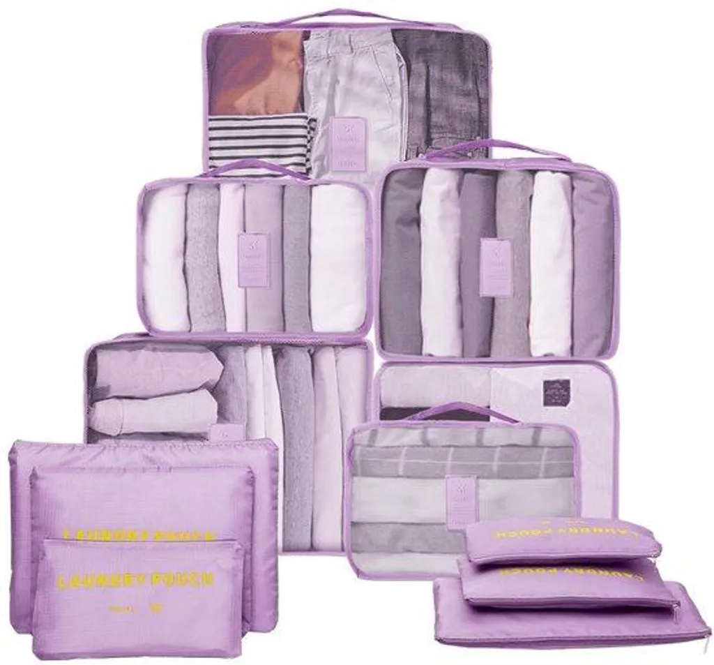 Lot de 12 organisateurs de bagages par paire pour valise cabine et soute