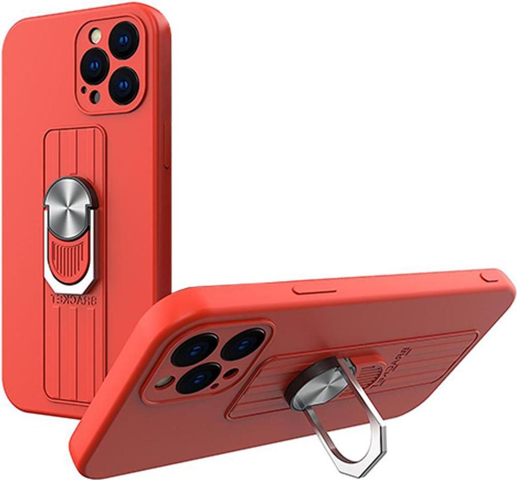 Ring Hülle Silikon Hülle Mit Fingergriff Und Stand Für Samsung Galaxy S21 5G Rot