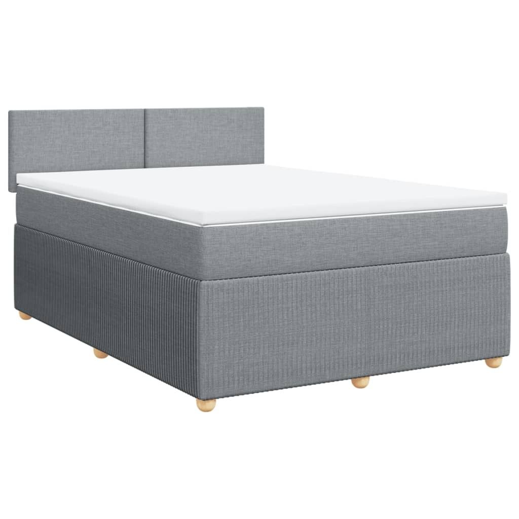 Best Möbel Boxspringbett mit Matratze - modernes Design - Hellgrau 140x200 cm Stoff - Doppelbett A3287472