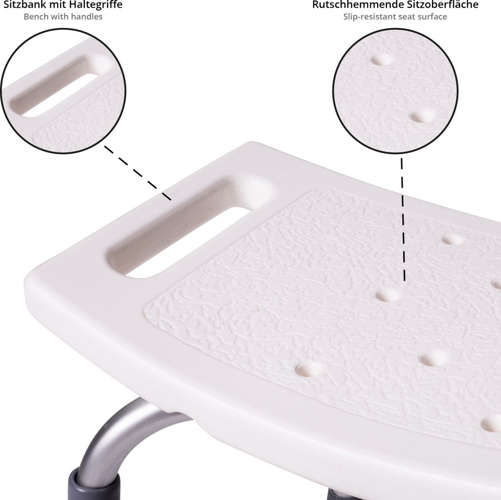 ONVAYA® Badhocker Kunststoff weiß | 150kg | Duschhocker Produktbild 5