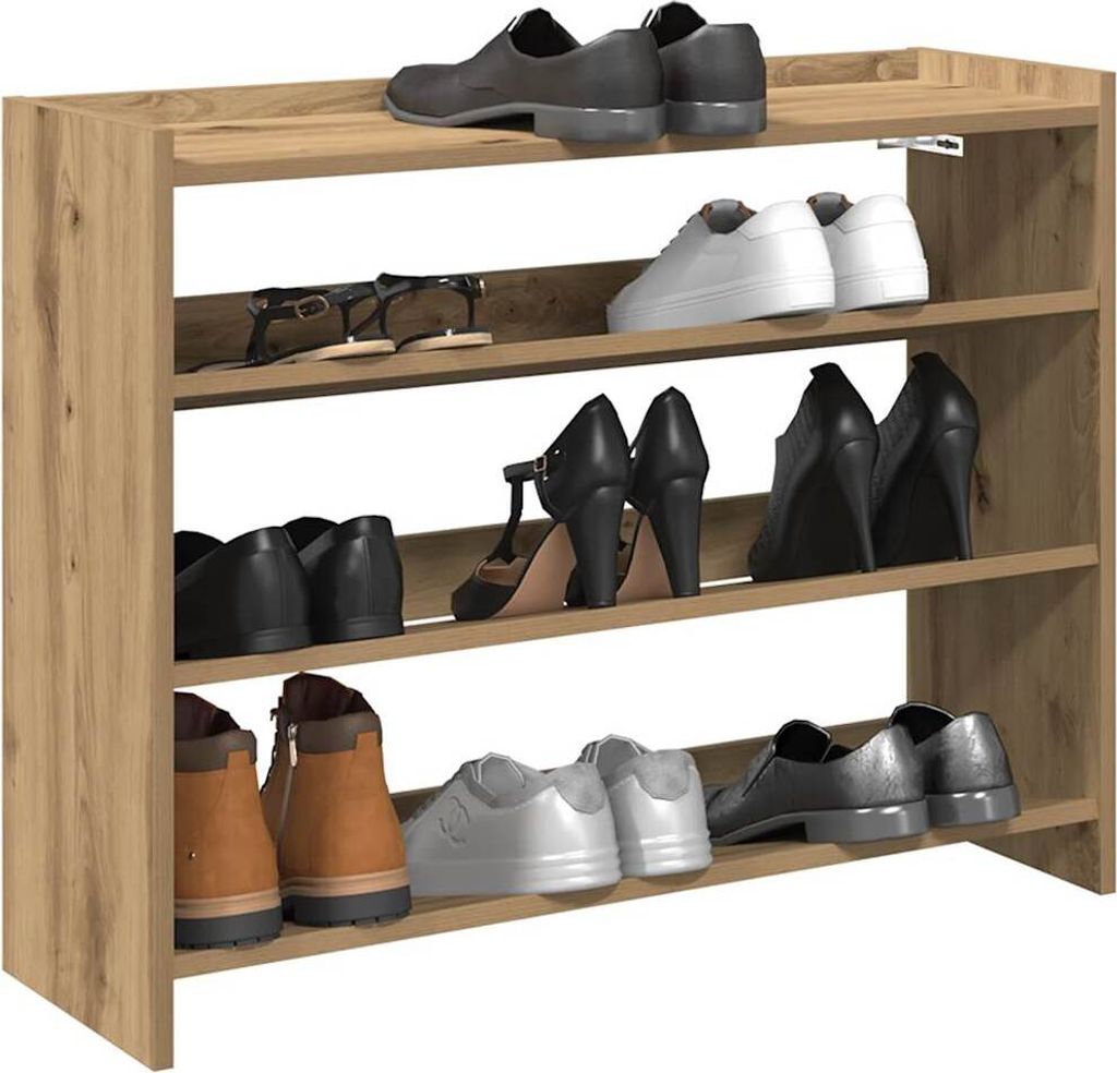 "2026 Aktion"Schuhregal - elegantes Design - Schuhablage/Schuhkommode Artisan-Eiche 80x25x62cm Holzwerkstoff NEU481486 - Schuhregale