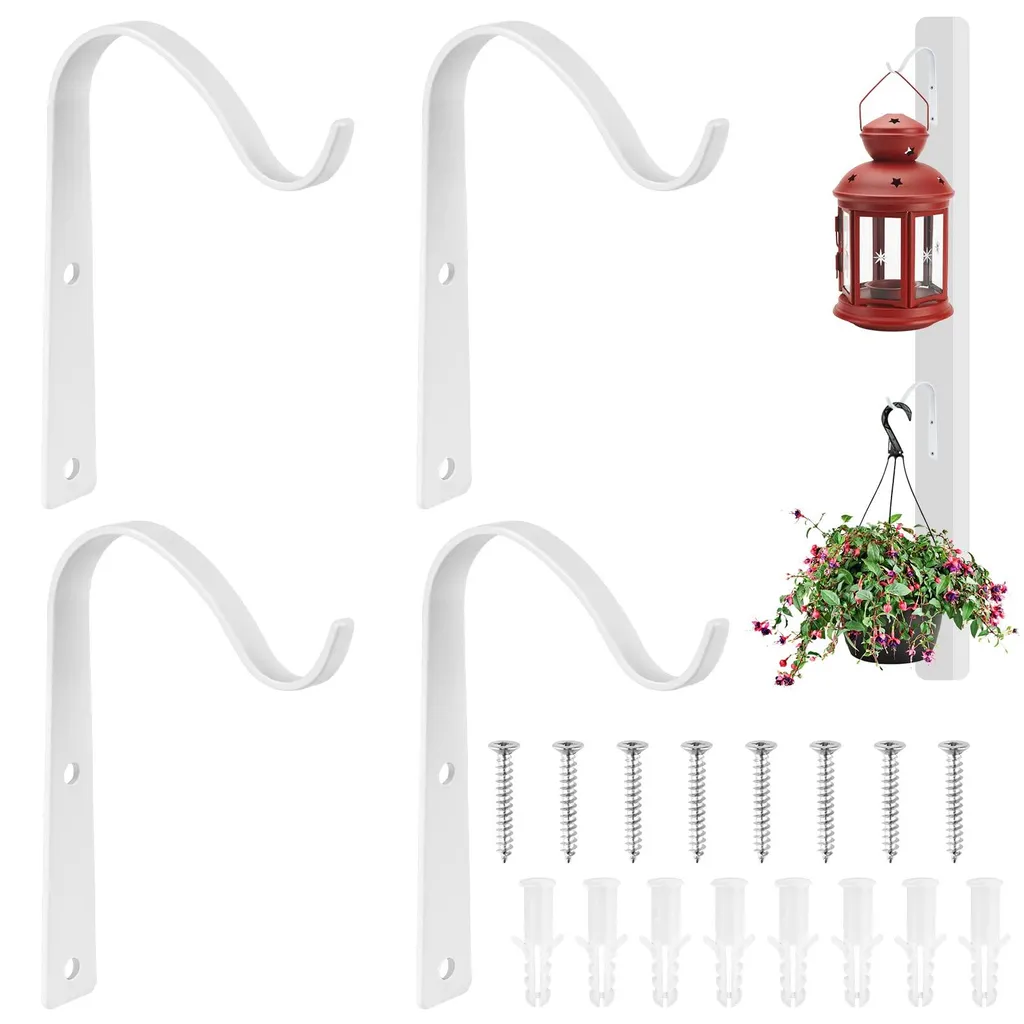 Support plante suspendue mural en métal pour panier de fleurs et déco