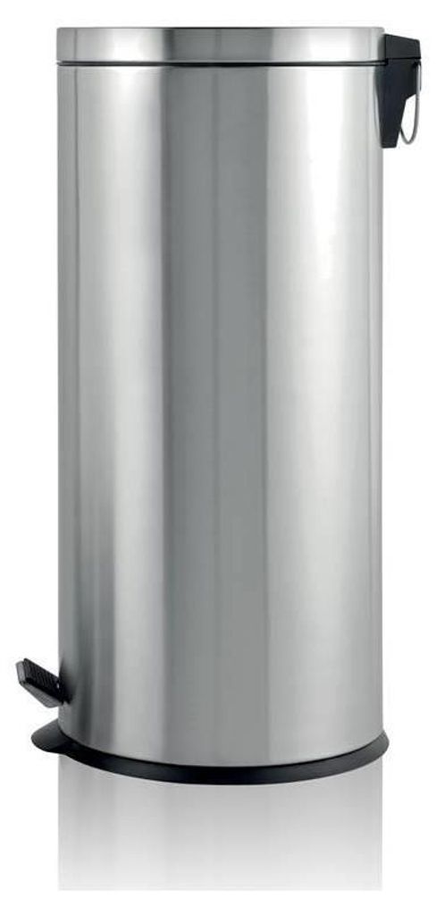 Edelstahl Abfalleimer TWIZZ 30 Liter, silber, mit Fußpedal und 1 Behälter