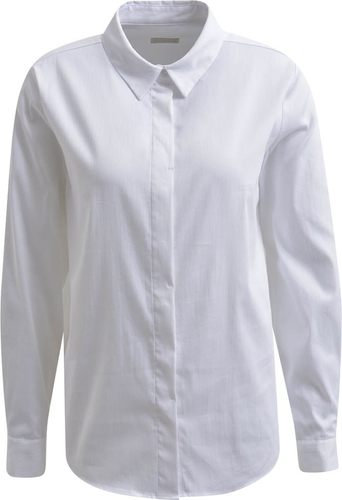 Milano (21) BLOUSE WITH COLLAR, PLACKET AND 1/1, WHITE 100 100 36
