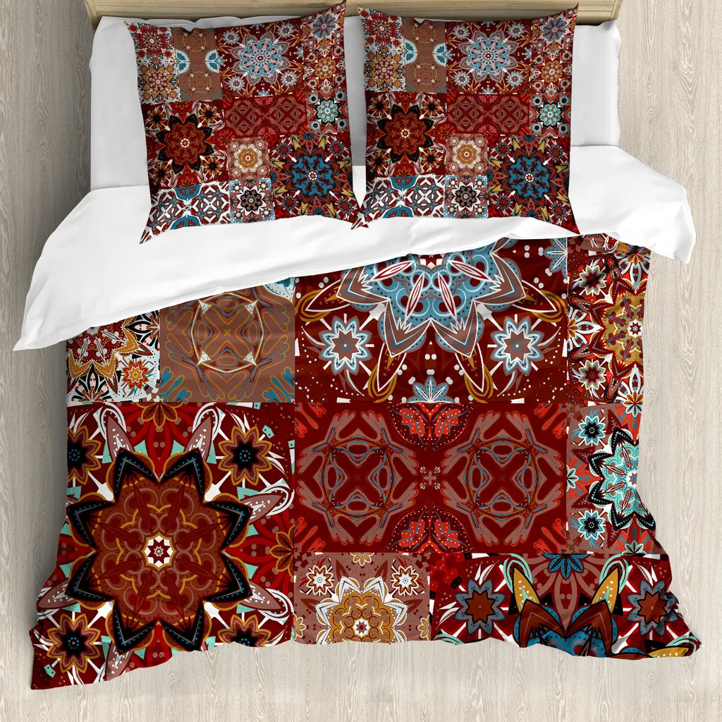 ABAKUHAUS Federe Cuscino 40x40 Cm, Set Di 2, Mandala Vittoriano, Stampa Digitale, Multicolore