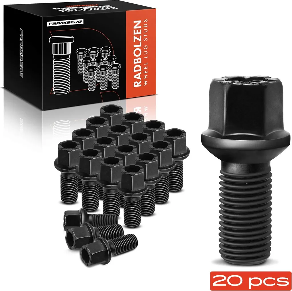 Frankberg 20x Vis de Roue pour Audi A1 A2 A3 A4 80 90 100 - Set Complet