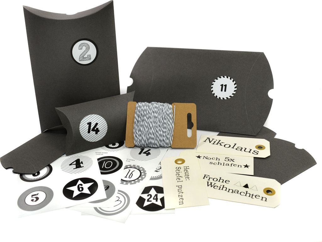 Adventskalender HoHoHo, Farbe grau (Ziffern grau) Produktbild 2