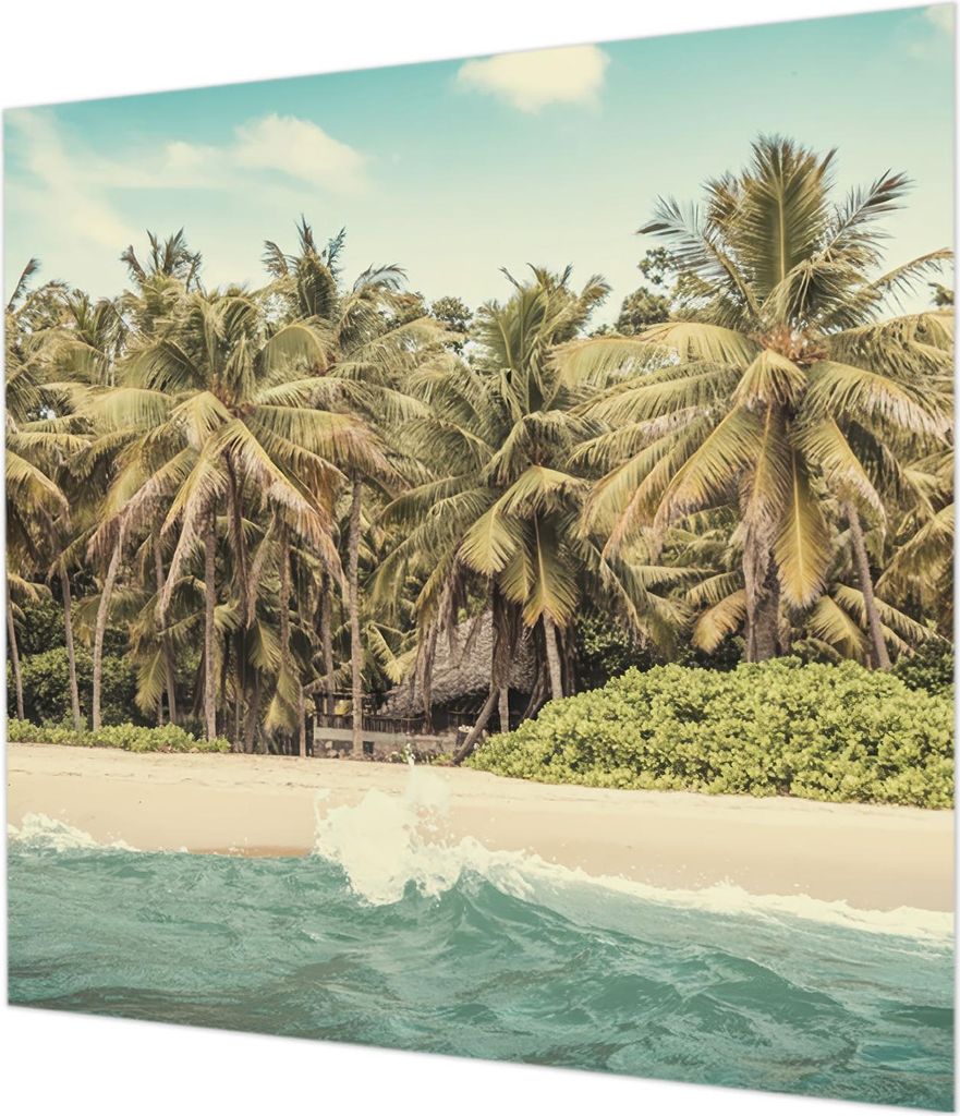 Wandtapete - Dekorative Tapete für Wohnzimmer - Tapetenfolie für Wanddekoration - 250x250 cm - Tropischer Strand