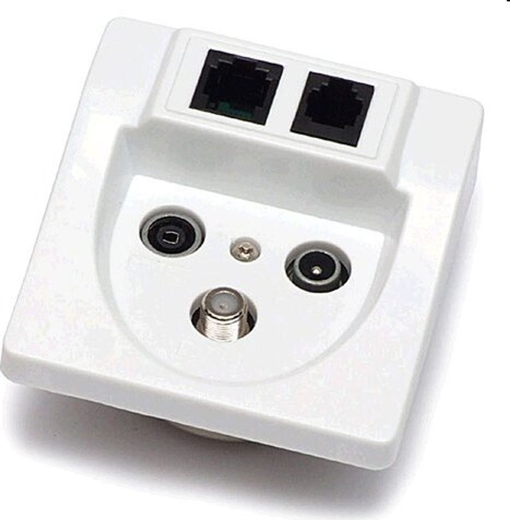 Zásuvka TV/R/SAT/RJ-45/RJ-11 - pripojenie Obrázok produktu 