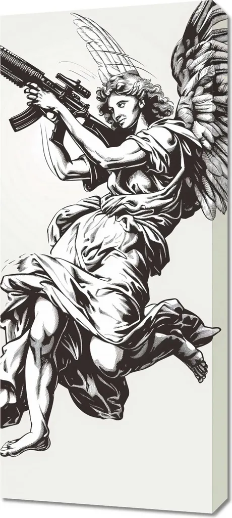 Quadro 40x90 cm Angelo della guerra
