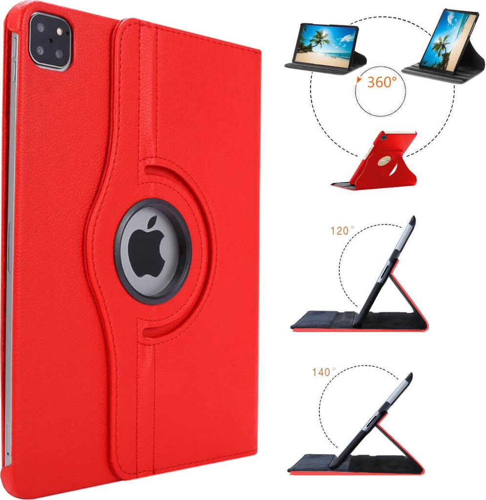 Für Apple iPad Air 11 2025 / 2024 / Pro 11.0 2022 360 Grad Tablet Tasche Rot