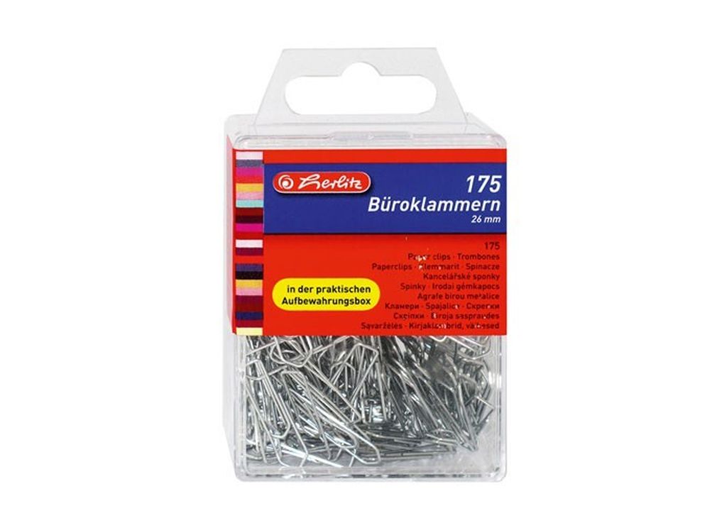 Herlitz Büroklammer Metall verzinkt       26mm 175er Immagine del prodotto 