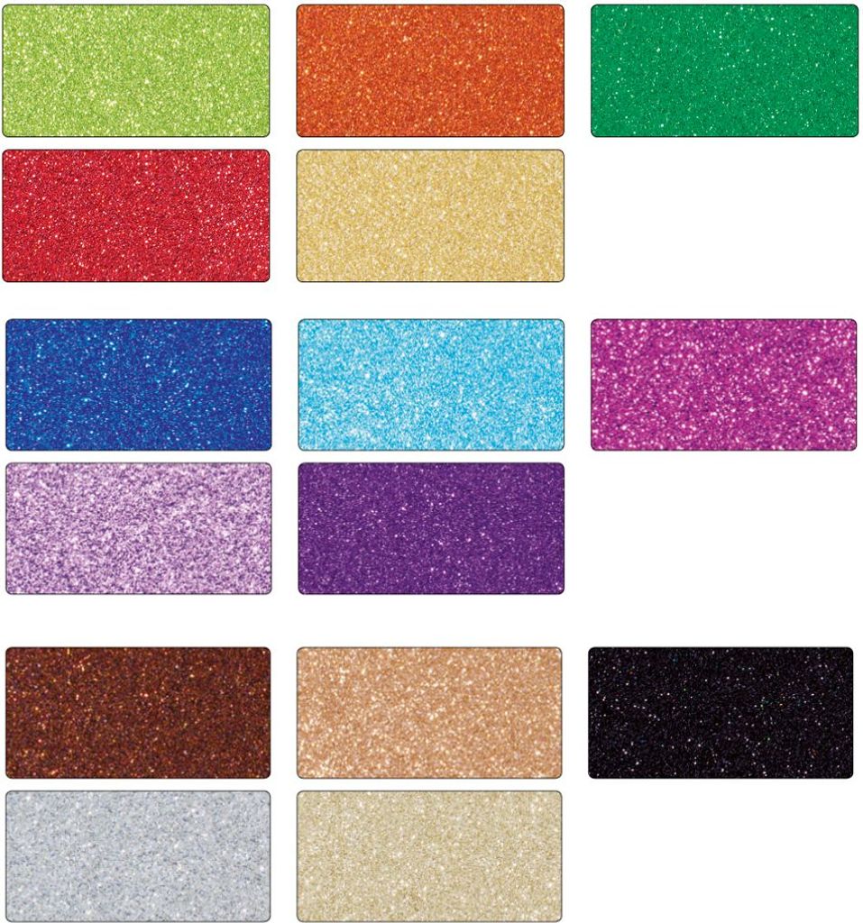 folia 85909 Glitterkarton 300 g/m², 50 x 70 cm, 15 Farben, mehrfarbig (15 Bogen)