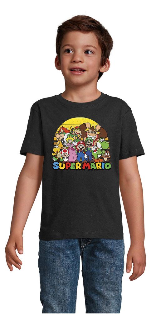 Mario & Friends Kinder Shirt mit buntem Gruppen Print Produktbild 