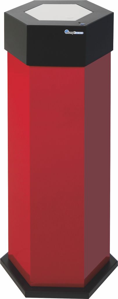 Abfallsammler mit offener Einwurfsöffnung | 45 Liter, HxBxT 83x32,5x37,5cm | Rubinrot