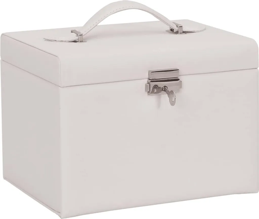 Portagioie Bianco Chic 4 Strati: Specchio e Sicurezza per i tuoi Bijoux