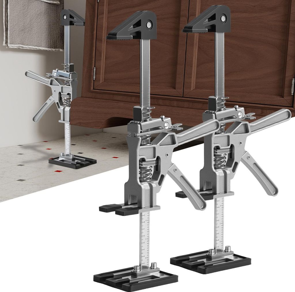 Faziango 2x Handwerkzeugheber Gipskartonplatten Hebevorrichtung Schrankheber Bis 200Kg, Einstellbar 0cm-20cm