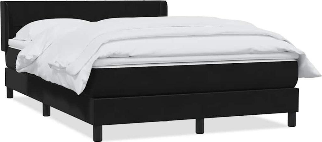 Boxspringbett mit Matratze Schwarz 160x210 cm Samt