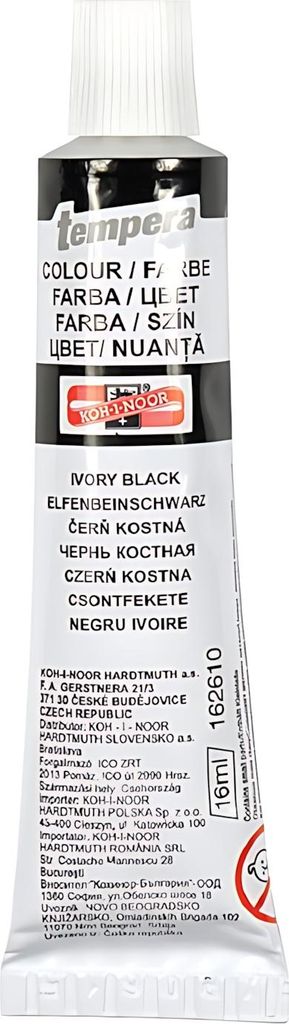 Koh-i-noor 162610 - temperová barva 16 ml, čerň kostní Obrázek produktu 