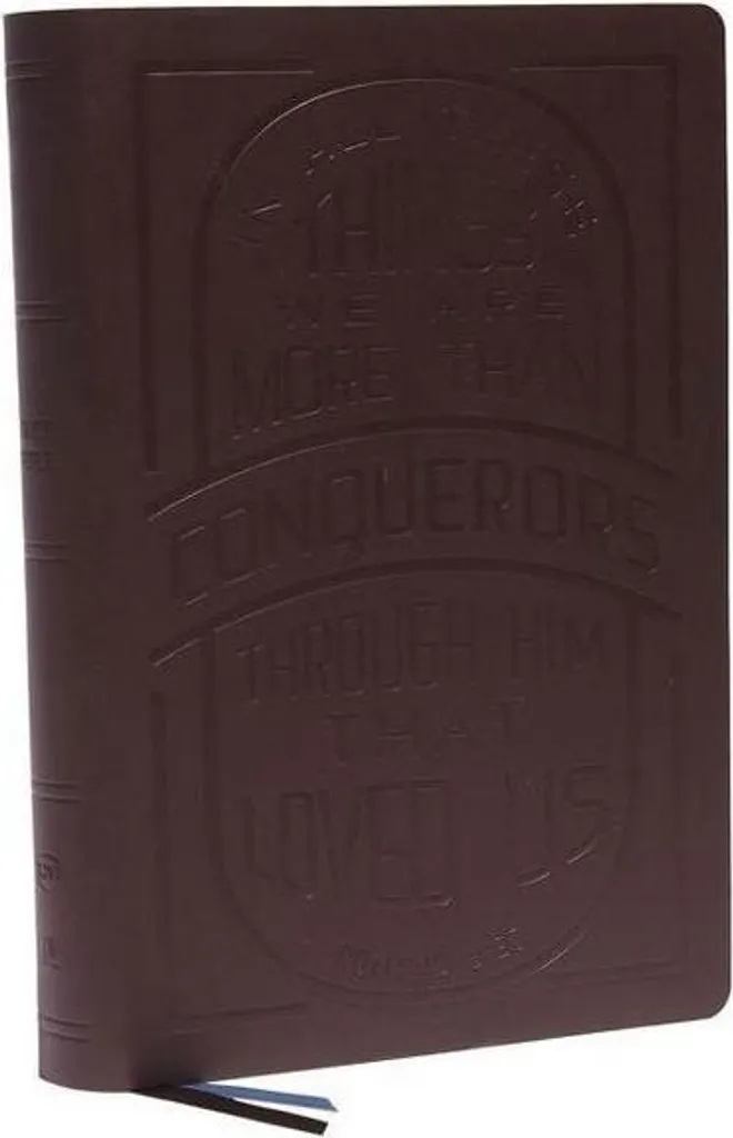 Bible KJV Comfort Print Grand Caractère en Cuir Marron Véritable