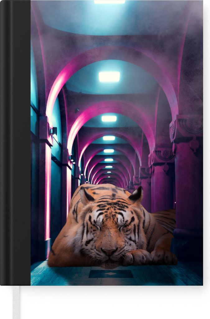MuchoWow Notizbuch Tagebuch Haushaltsbuch Notebook A5 Tiger - Club - Farben - Notizblock - Notizheft - Notebook - Schreibblock - Papier