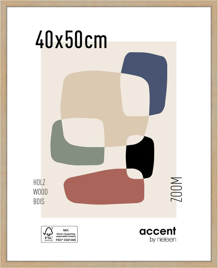accent by nielsen Holz Bilderrahmen Zoom, 40x50 cm, Gold