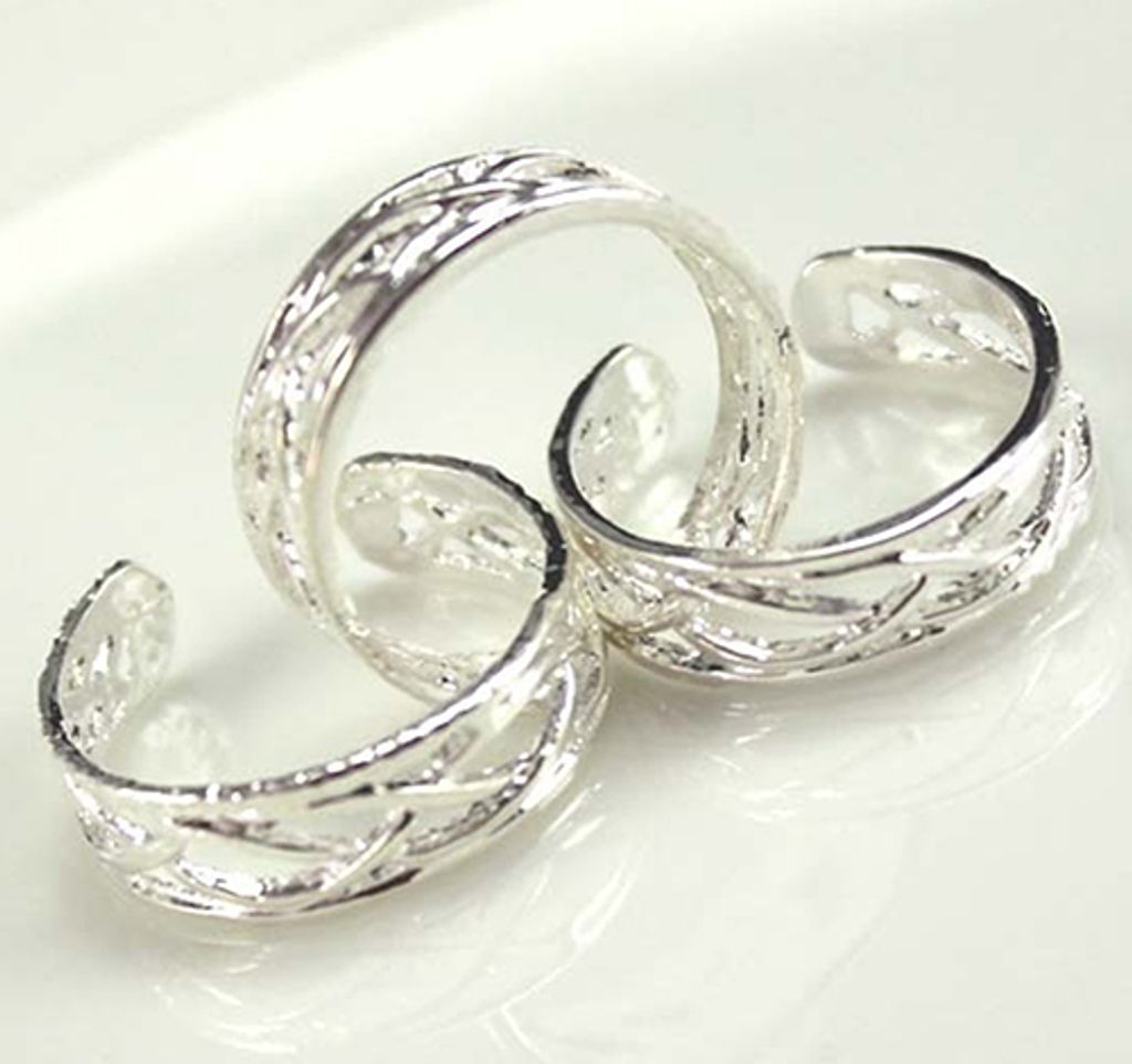 10 Stück verstellbare, versilberte, offene Schmuck-Zehenringe für Frauen, Partygeschenk