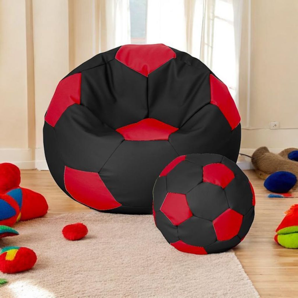Fußball Sessel mit Füllung EPS Perlen Sitzsack Beanbag Sitzkissen 40cm Rosa Weiß Grau Sitzkissen Kissen Sitzsäcke Wohnzimmer Sitzsackbezug Gamer