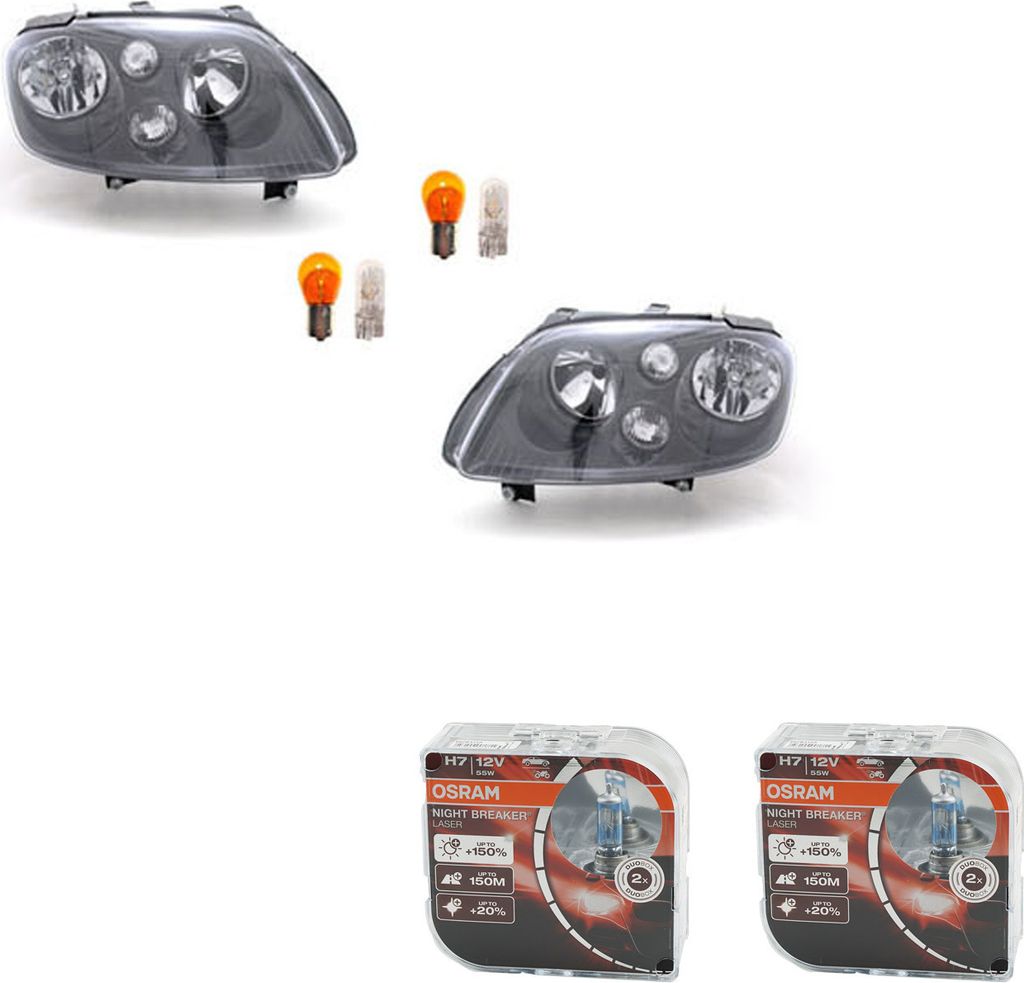 Johns, Scheinwerfer + Osram Night Breaker Laser passend für VW Touran 1T02/03-10/06 L R 1T0941005P 1T0941005H 1T0941006P 1T0941006H