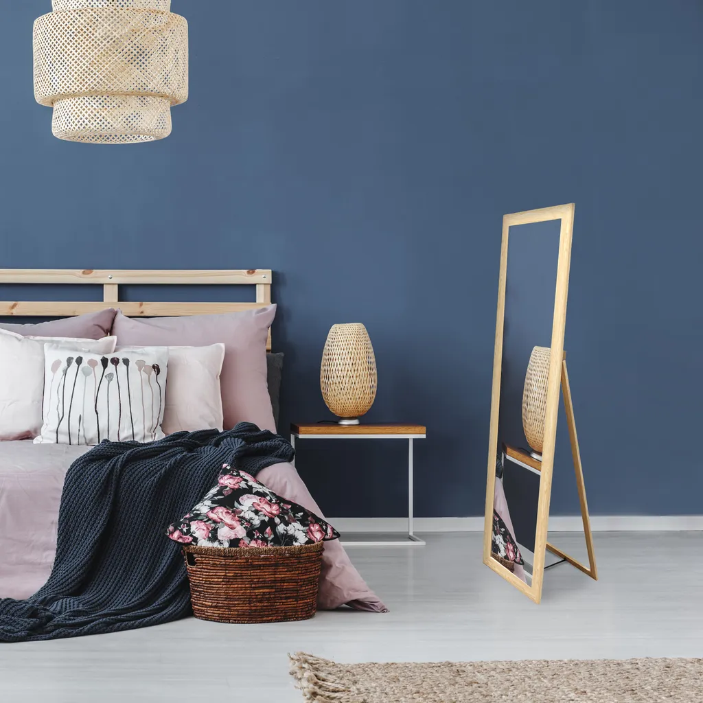 Miroir bois sur pied 39x150cm sans perçage - Solution gain de place chambre