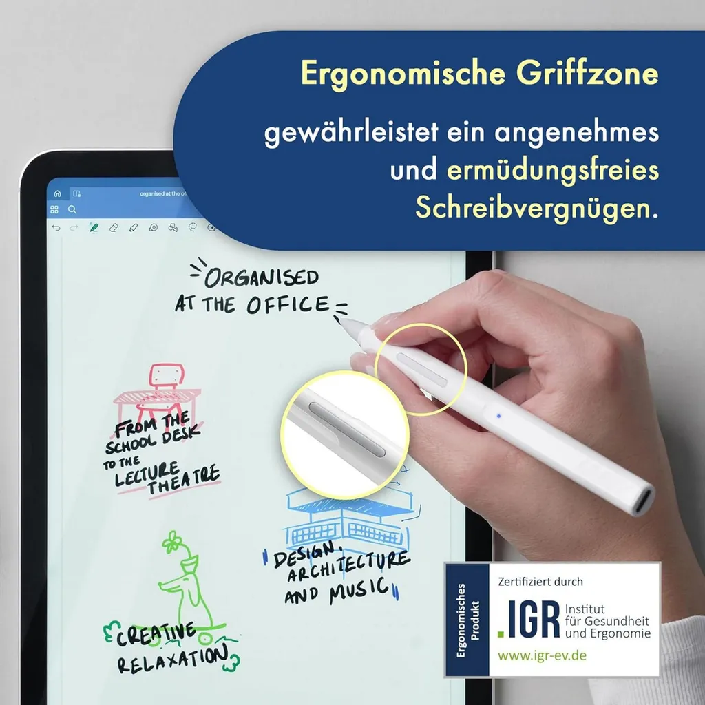 Stylet tactile LAMY note+ blanc avec pointe haute précision iPad - 5