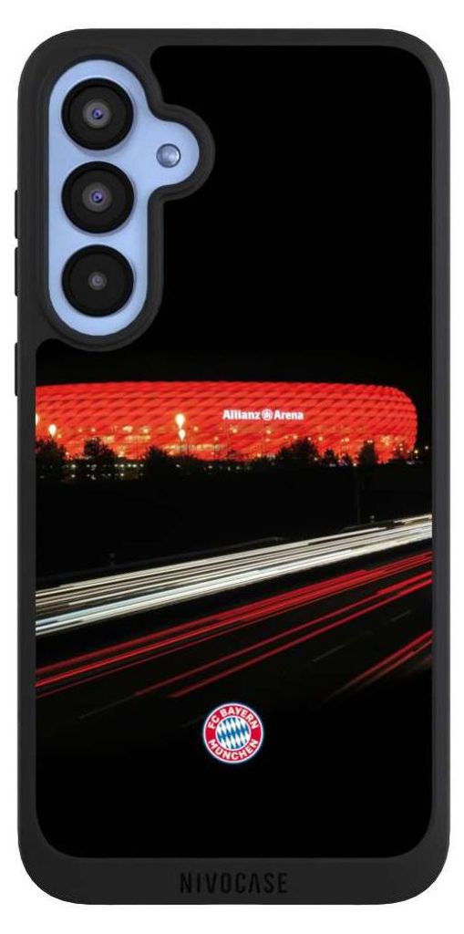 NIVOCASE Handyhülle für Samsung Galaxy A55 5G Hülle NIVOpure Case Schwarz FC Bayern München FCB Stadion