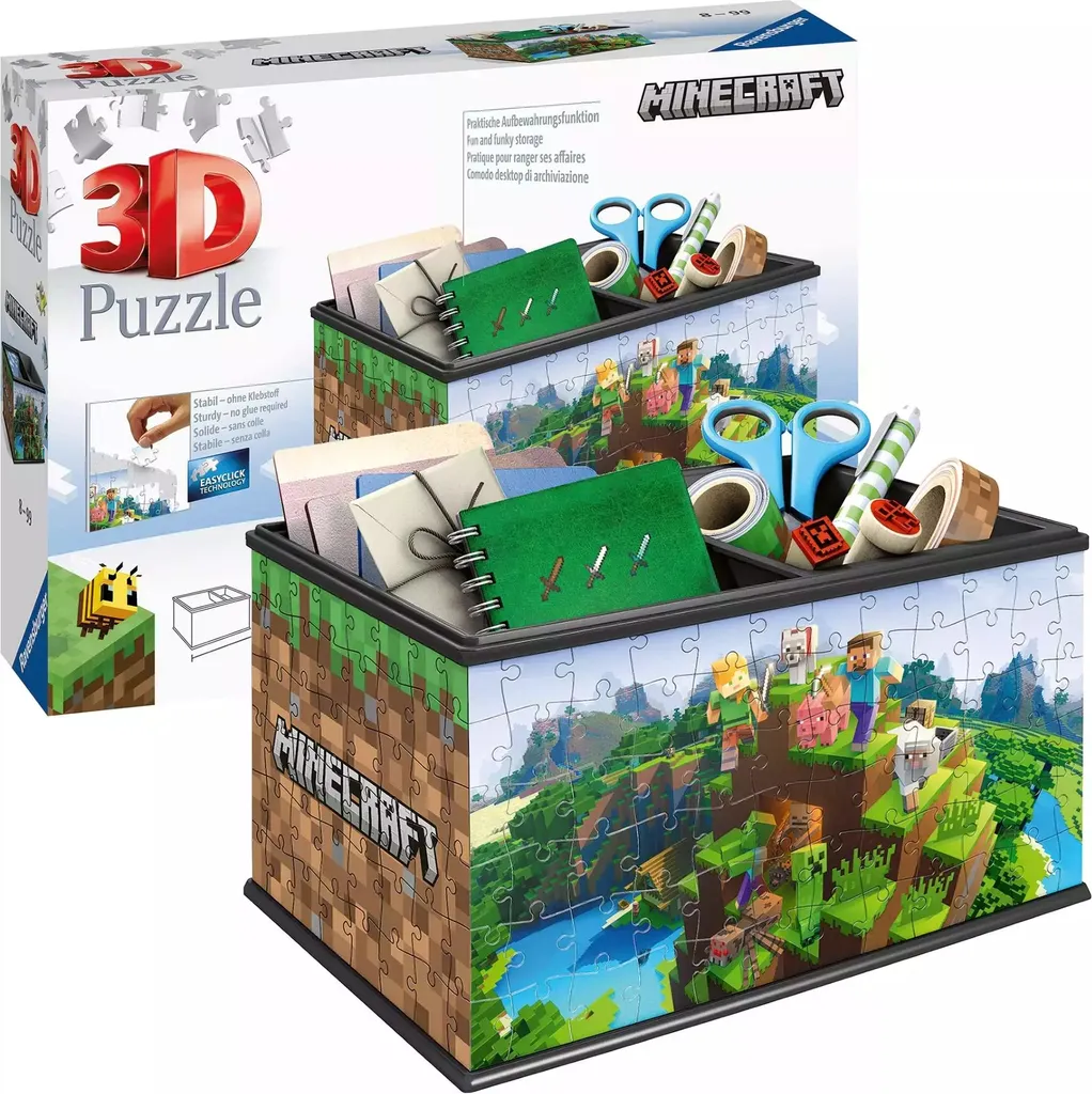 Coffret de rangement Minecraft avec 216 pièces de construction rigides - 10