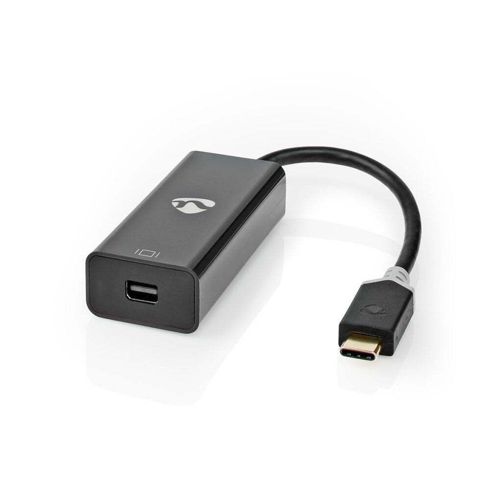 Nedis USB-C Adapter - USB 3.2 Gen 1 - USB-C Stecker - Mini DisplayPort Buchse - 0.20 m - Rund - Vergoldet - PVC - Anthrazit - Verpackung mit Sichtf...