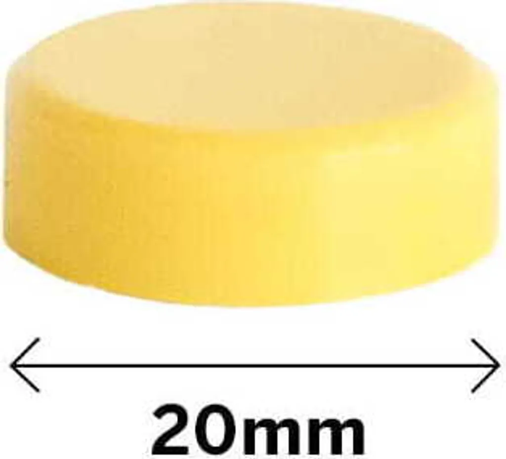 ALLboards MSY20/10 Aimant Jaune en Plastique Ø 20mm x 6mm, Lot de 10