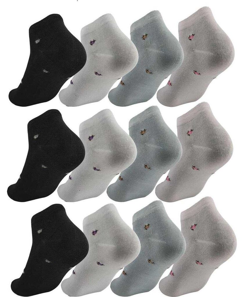 12 Paar Damen Sneaker Socken mit Muster Baumwolle, 12 Paar, Produktbild 