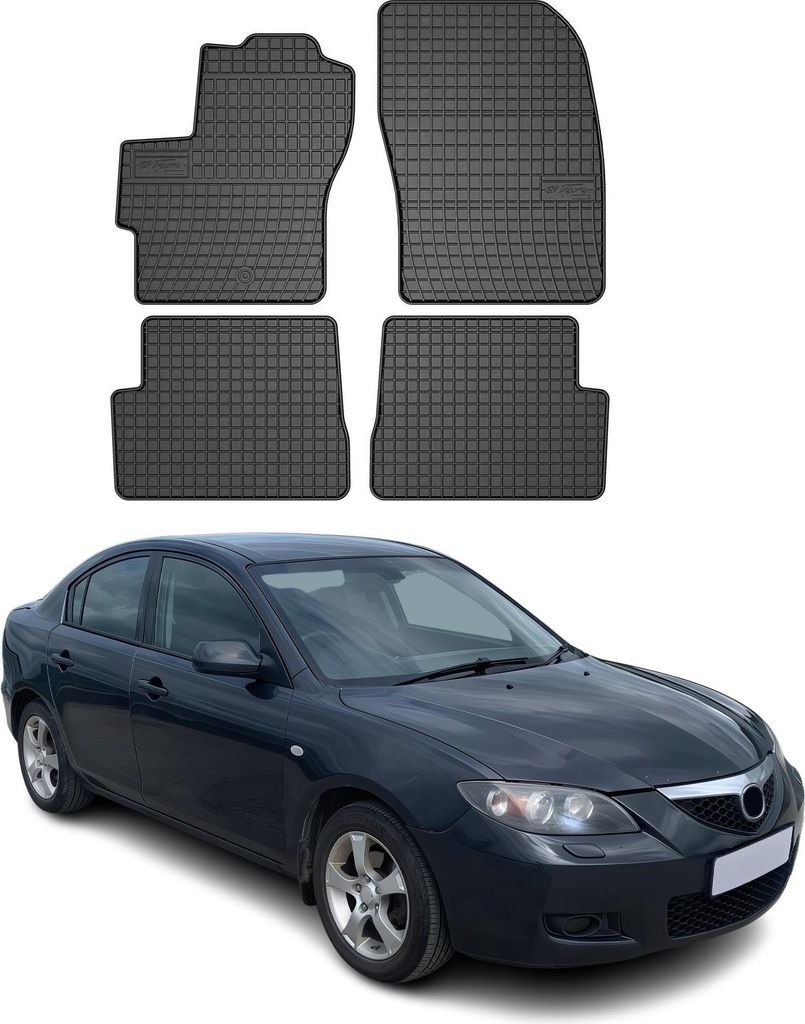 2003-2010 Mazda 3 Fußmatten Gummi Schwarz 4 tlg Produktbild 