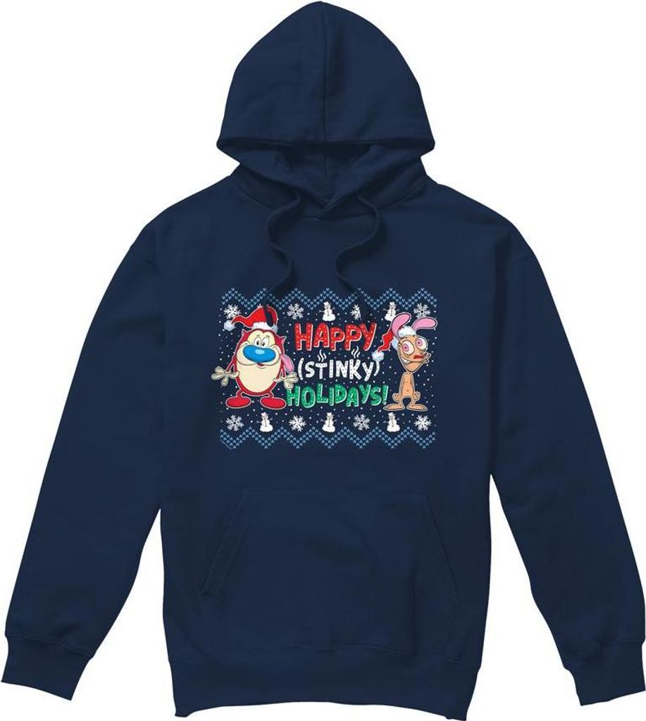 Ren & Stimpy - "Happy Stinky Holidays" Kapuzenpullover für Herren TV8654 (XXL) (Marine)