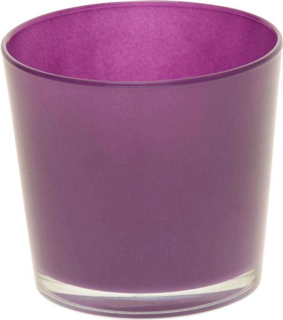 INNA-Glas Kerzenglas Alena aus Glas, dunkellila, 12,5cm, Ø13,3cm - Glasvase/Glas Laterne