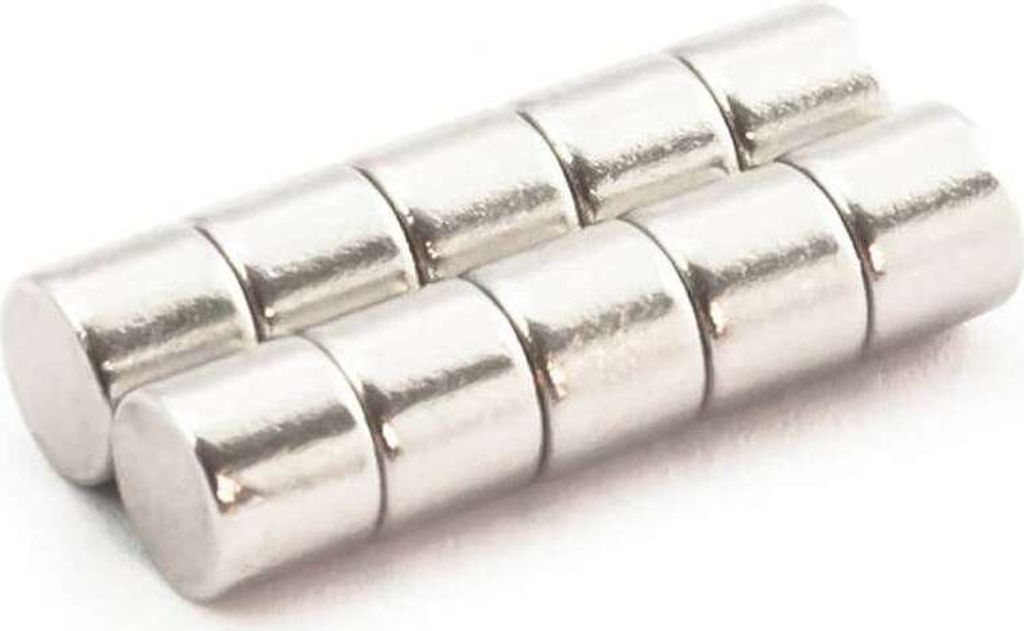 5 x Oblique Unique Neodym Magnet N38 ø 8 x 5 mm Produktbild 