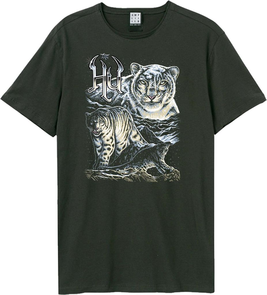 Amplified - "Snow Leopards" T-Shirt für Herren/Damen Uni GD3116 (M) (Holzkohle)