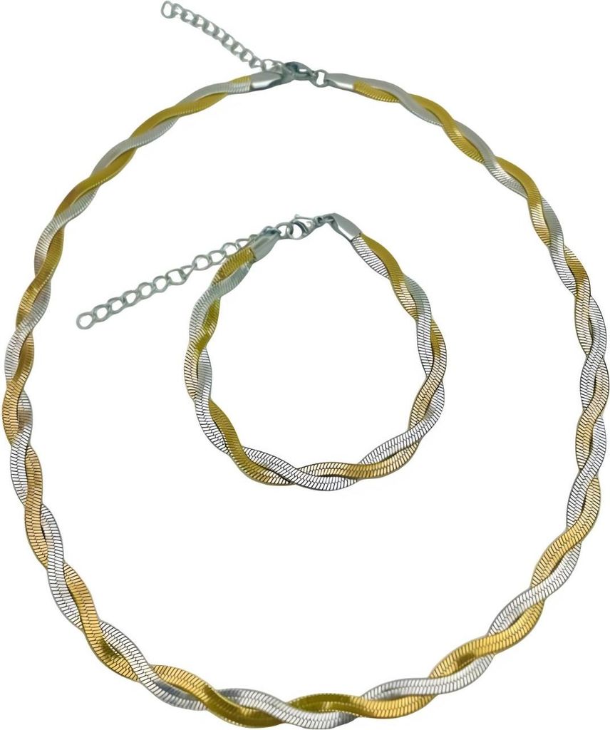 Elegantes Roségold/Silber Schmuckset DS-38798 für jeden Anlass KP38798