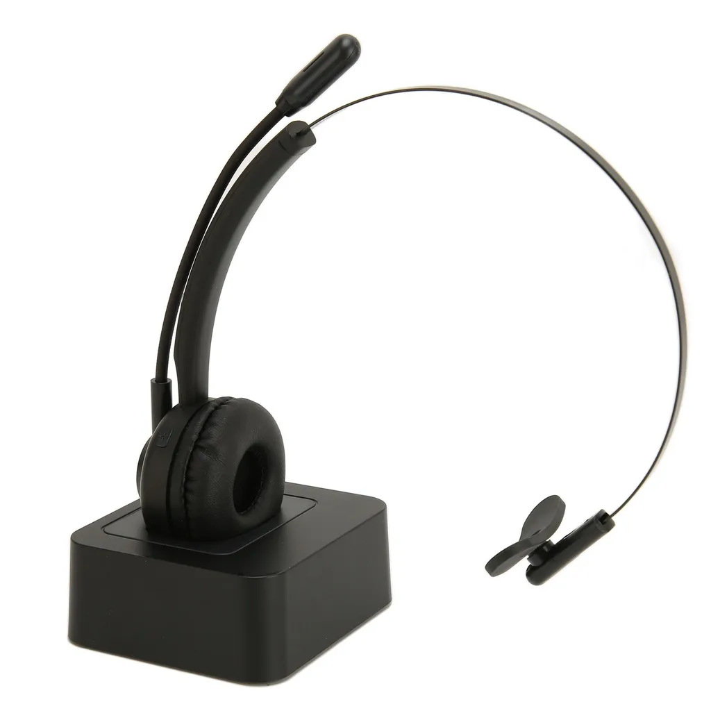 Casque Bluetooth monaural avec micro rotatif et base de charge sans fil