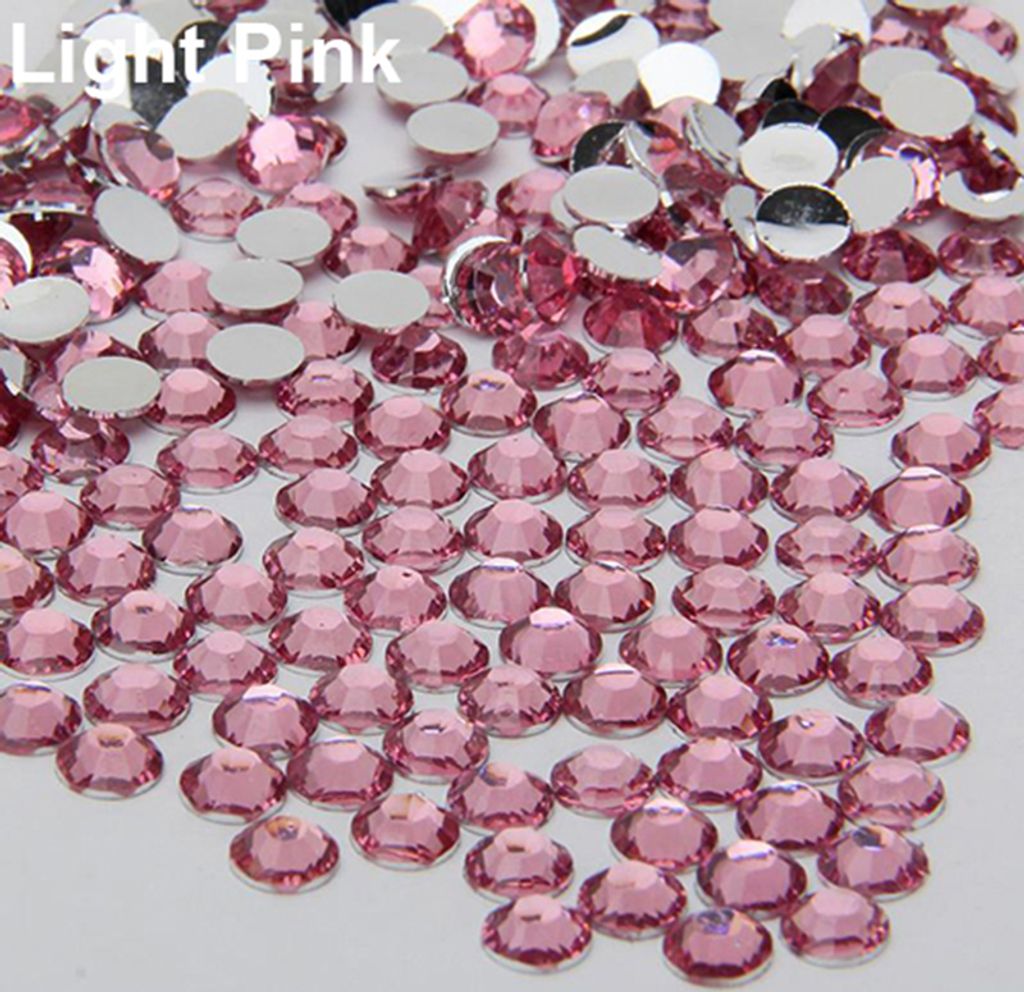 2000 Stück Harz-Strasssteine mit flacher Rückseite zum Selbermachen, für Handyhüllen, Nagelaufkleber, 2/3/4/5 mm-Hell-Pink,3mm