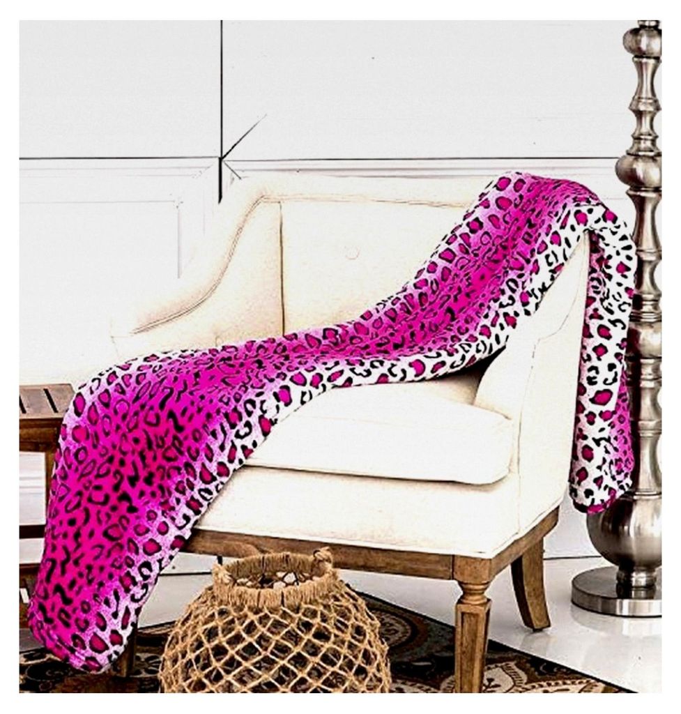 Überwurf Zebra Giraffe Safari Tierdruck Ganzjahres Extra Weich Warm Sofa Couch Überwurf Bettdecke Queen Größe King Größe Pink Leopard