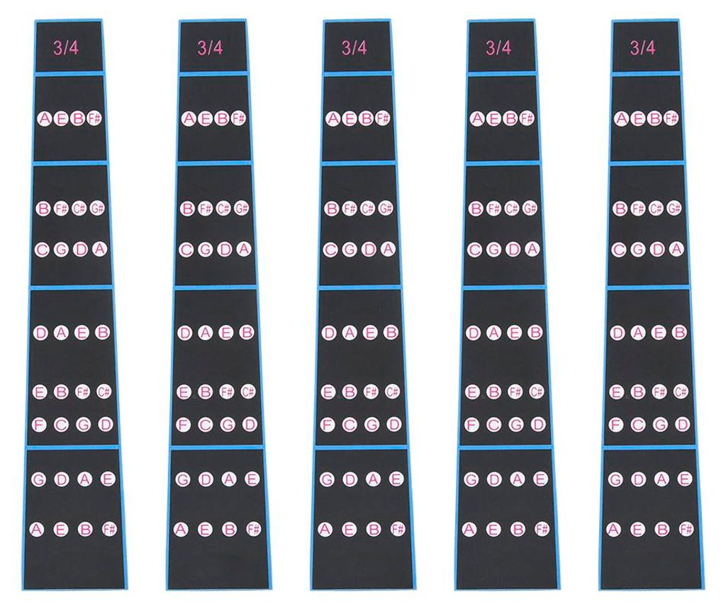 5 Stück Griffbrettaufkleber für Violine, Griffbrettband, Bundlose Griffhilfe für Anfänger (3/4)