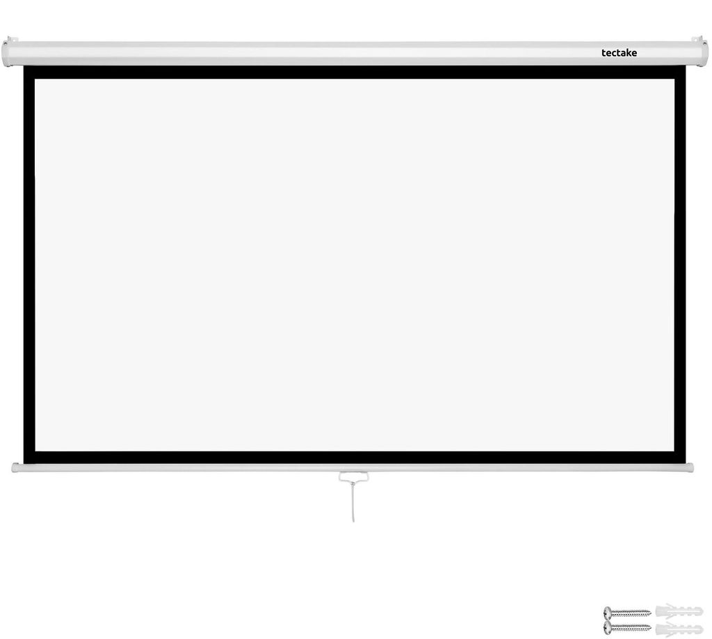 tectake Beamer-Leinwand 84 Zoll 16:9 4K HD Full HD Ultra HD Wand- Deckenmontage 201x128 cm Gain 1.0 Betrachtungswinkel 160°