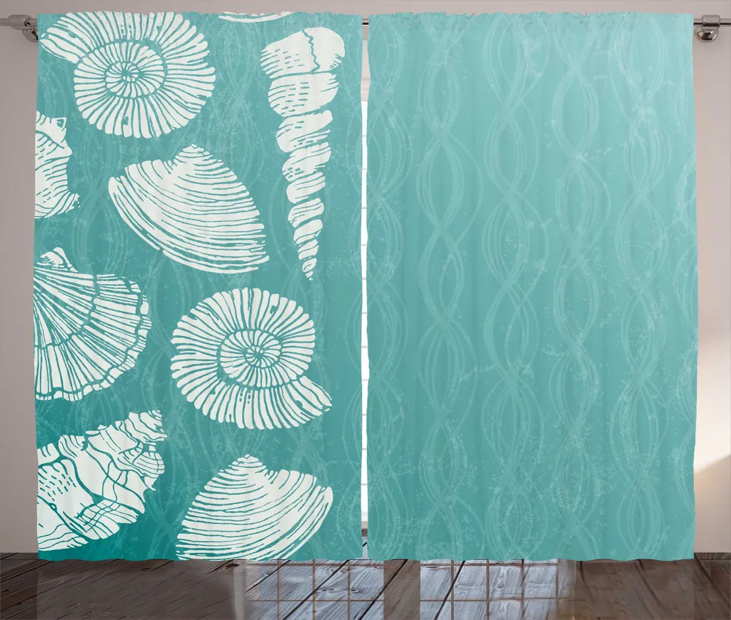 Grand Rideau pour Baie Vitrée 280x225 cm Décoration Marine Pale Teal