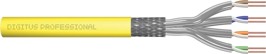 DIGITUS Instal-kab Cat7a S/FTP tw.Pair 500m gelb AWG22/1 (Speditionsversand)