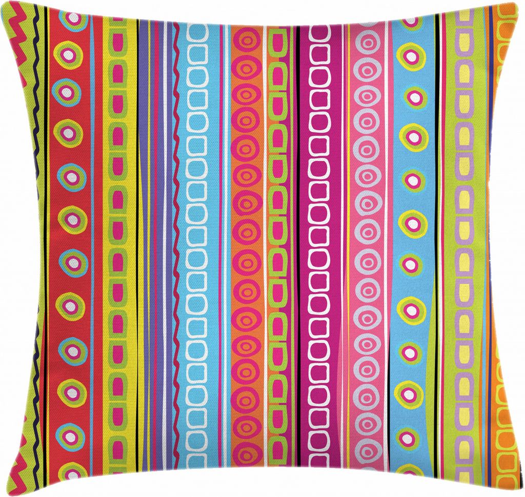 ABAKUHAUS Gestreift Kissenbezug, 90 Retro-Art Ethnic, mit Reißverschluss Waschbar Beidseitiger Digitaldruck Klare Farben Hochwertige Stoff, 50 x 5...